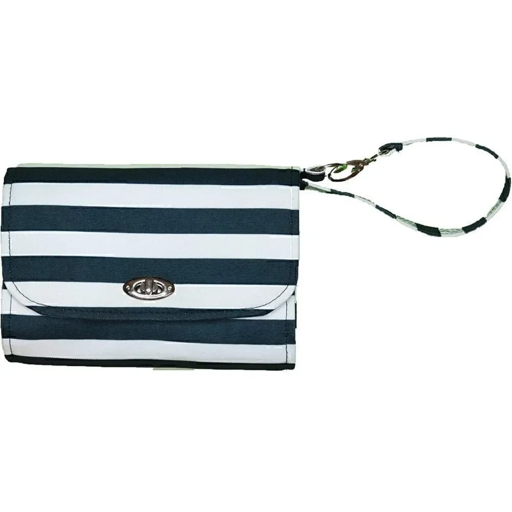 NWT- LillyBit Uptown Diaper Bag Clutch, Black & White Stripes